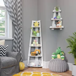 Kids' Corner Ladder Wall Shelf White - RiverRidge Home -Kids Furniture Shop GUEST 020159fe cabb 44a3 89f6 44a61cde4dd8