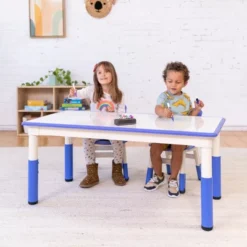 ECR4Kids Rectangle Dry-Erase Activity Table With 2 Adjustable Chairs, 3-Piece -Kids Furniture Shop GUEST 0424c74b e9ae 40ab a699 12488c206377