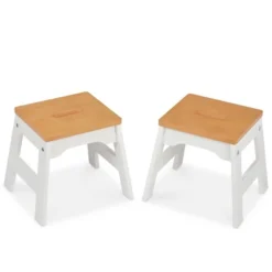 Melissa & Doug Wooden Stools - Set Of 2 - White/Natural -Kids Furniture Shop GUEST 088a0156 cfbc 4e4a ba0d 2c968cc4fdbf