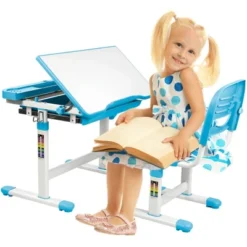 Mount-It! Kids Desk And Chair Set | Height Adjustable Ergonomic Children's School Workstation With Storage Drawer | Blue -Kids Furniture Shop GUEST 0a33b8ac 0cd7 42db ad7a 14e28a3a62e7