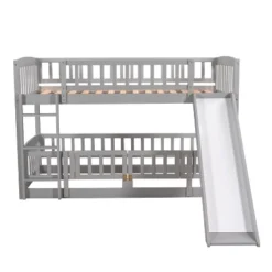 Twin Over Twin Wood Low Bunk Bed With Slide And Ladder-ModernLuxe -Kids Furniture Shop GUEST 0e6e4c91 e16c 4fd5 8d6a 05f53263a2b9