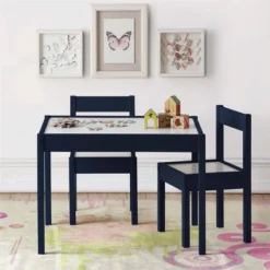 3pc Annya Kiddy Table Set Navy/White - Room & Joy -Kids Furniture Shop GUEST 14507cb0 a395 43e1 a74c 66eefe723635