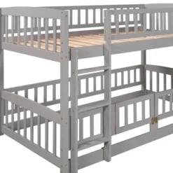 Twin Over Twin Wood Low Bunk Bed With Slide And Ladder-ModernLuxe -Kids Furniture Shop GUEST 149ca007 f9a1 4ac3 ac1e 0a90853fb6af