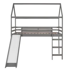 House Shape Twin Size Loft Bed With Slide, Gray - ModernLuxe -Kids Furniture Shop GUEST 20cd095e 3126 4a5e b4ff 2d77b85a2768