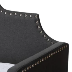Twin Ally Fabric Upholstered Sofa Daybed With Roll Out Trundle Guest Bed Dark Gray - Baxton Studio -Kids Furniture Shop GUEST 25063da4 dc9e 4ef9 9e8c 0076f9d6c298