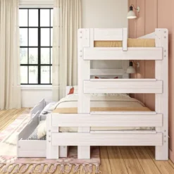 Max & Lily Farmhouse Twin Over Full Bunk Bed With Storage Drawers -Kids Furniture Shop GUEST 2b3755da 09ff 4865 a0b2 a483c6e40fdc