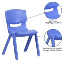 Emma And Oliver 5 Pack Plastic Stackable School Chair With 13.25" Seat Height -Kids Furniture Shop GUEST 2ebf3252 a2a9 45d7 9bce eede4cf83a92