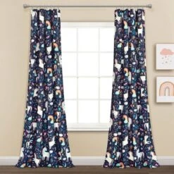 84"x52" Set Of 2 Unicorn Heart Window Curtain Panels - Lush Décor -Kids Furniture Shop GUEST 330acdd4 7479 4f9f a662 5e8a8bdbc320