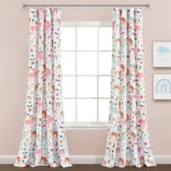 84"x52" Set Of 2 Unicorn Heart Window Curtain Panels - Lush Décor -Kids Furniture Shop GUEST 340f3724 ea15 4249 8604 edf344482ae7