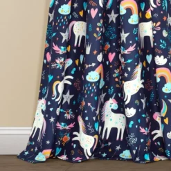 84"x52" Set Of 2 Unicorn Heart Window Curtain Panels - Lush Décor -Kids Furniture Shop GUEST 382cb9a2 d17d 4946 a194 c5cfcec38629