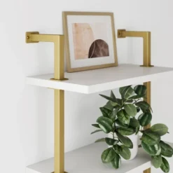 Theo Floating Shelf Gold/White - Nathan James -Kids Furniture Shop GUEST 3c55db61 c6f4 4fb2 bf58 1b9208e7c57c