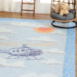 World Traveler Playful Helicopter Kids Playroom Indoor Area Rug By Blue Nile Mills -Kids Furniture Shop GUEST 3fbf7949 9ea2 460f 81a4 01fd01e6f850