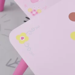 Qaba 3-Piece Kids Wooden Table And Chair Set With Crown Pattern Gift For Girls Toddlers Arts Reading Writing Age 2-4 Years Pink -Kids Furniture Shop GUEST 4652ec1a f121 41de 8bb8 d8f9bca85811