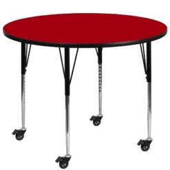 Emma And Oliver Mobile 48" Round Laminate Adjustable Activity Table -Kids Furniture Shop GUEST 4a9286e9 8dcc 4deb 853a 588e04322fab