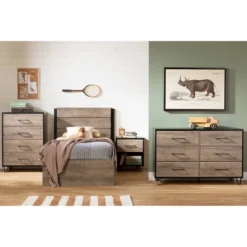 Arlen Mates Bed With 3 Drawers Weathered Oak - South Shore -Kids Furniture Shop GUEST 4e765bfd 4f51 4a12 8680 702725ea0eb8