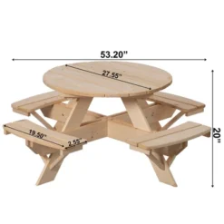 Gardenised Wooden Kids Round Picnic Table Bench, Outdoor Children's Backyard Table, Crafting, Dining, And Playtime Patio Table -Kids Furniture Shop GUEST 54187056 0d41 44f3 bb7a 7cbb6dbf48e6