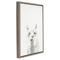 24" X 18" Alpaca Framed Canvas Art - Uniek