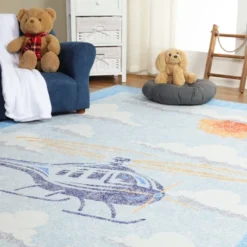 World Traveler Playful Helicopter Kids Playroom Indoor Area Rug By Blue Nile Mills -Kids Furniture Shop GUEST 565caa0f a7e3 419a 9243 b873b860bb34