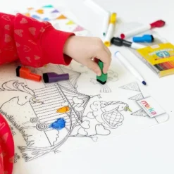 Merka Kids Toddler Essentials Coloring Placemats For Kids, Set Of 4 Mats With 7 Markers Jungle Space Sea Unicorns -Kids Furniture Shop GUEST 56ecac5d 8086 4d13 a9e6 b1e021b9065c