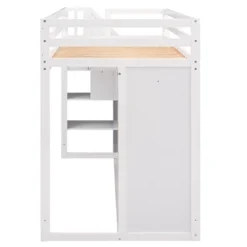Functional Twin Loft Bed With 3 Shelves, 2 Wardrobes, 2 Drawers And Ladder With Storage-ModernLuxe -Kids Furniture Shop GUEST 59fcdbda 959f 4ef5 a4b5 3a25afc3e430