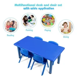 Costway Kids Plastic Rectangular Learn And Play Table Playroom Kindergarten Home Blue -Kids Furniture Shop GUEST 5c25e9b1 c507 4844 80fb 5b7b574b0723
