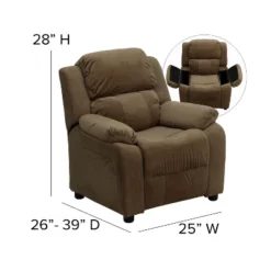 Emma And Oliver Deluxe Padded Contemporary Kids Recliner With Storage Arms -Kids Furniture Shop GUEST 5e559181 9edd 450a 9ecd d8c9ef8d311e
