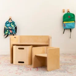 ECR4Kids Premium Bentwood Multipurpose Table And Chair Set, Kids Furniture, Natural, 3-Piece -Kids Furniture Shop GUEST 5ed6b62a fb4d 4ea5 b3c7 dd078185903f