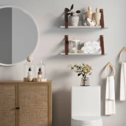 Brandon Vintage Matte Faux Marble Wall Shelf Brown - Nathan James -Kids Furniture Shop GUEST 6316bf1a 7063 498f ba57 25f1bfe98a71