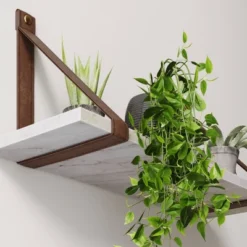 Brandon Vintage Matte Faux Marble Wall Shelf Brown - Nathan James -Kids Furniture Shop GUEST 6358ffdf 134c 427b b53b 3af68483e1a8