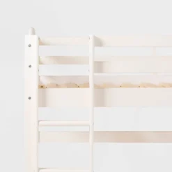 Twin Solid Pine Wood Low Loft Bed White - Saracina Home -Kids Furniture Shop GUEST 65ec7841 8c03 462e ad9e 307758571403