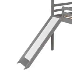 House Shape Twin Size Loft Bed With Slide, Gray - ModernLuxe -Kids Furniture Shop GUEST 6766c590 1462 4c69 a92e 5d5dc2db3247