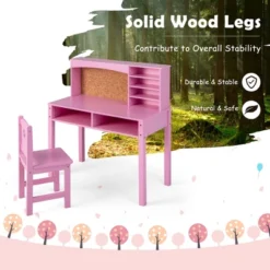 Costway Kids Desk And Chair Set Study Writing Workstation With Hutch & Bulletin Board -Kids Furniture Shop GUEST 6826e3d5 bec2 4c56 adb6 459476549fdb