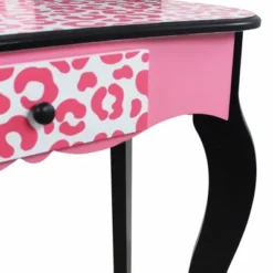 Fashion Leopard Prints Gisele Play Wooden Vanity Set Pink / Black - Teamson Kids -Kids Furniture Shop GUEST 6a3aa383 76cf 42ab b34d 1101da788167