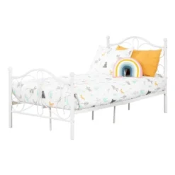 Twin Country Poetry Complete Metal Platform Bed White - South Shore -Kids Furniture Shop GUEST 6b029767 fb02 4e00 ac13 d1e53d8ecbe4