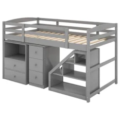 Twin Size Loft Bed With Multifunctional Movable Built-in Desk And Staircase-ModernLuxe -Kids Furniture Shop GUEST 6b4ccef3 003a 4f25 974b 7b1e2934f578
