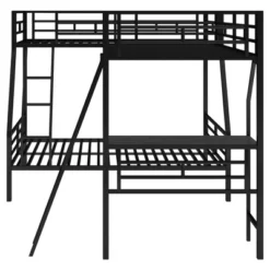 Twin Over Full Metal Bunk Bed With Twin Size Loft Bed And Desk, Black - ModernLuxe -Kids Furniture Shop GUEST 6cfbc4a1 0bb7 4c17 9403 e6f7620c9998