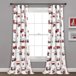52"x84" Make A Wish Fire Truck Window Curtain Panels Set - Lush Décor -Kids Furniture Shop GUEST 6dc490c9 2f04 469a ab59 d1d82ff9cf2f