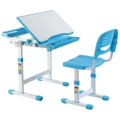 Mount-It! Kids Desk And Chair Set | Height Adjustable Ergonomic Children's School Workstation With Storage Drawer | Blue -Kids Furniture Shop GUEST 70f1762b 1dc0 40ea 85c8 d9b157fc48b0