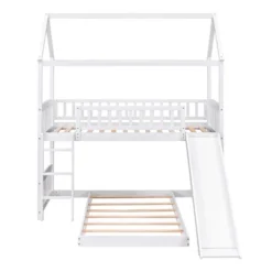 Twin Over Twin Bunk Bed, House Bed With Slide And Ladder-ModernLuxe -Kids Furniture Shop GUEST 722549a8 ac91 43d8 8ac0 bb915c167574