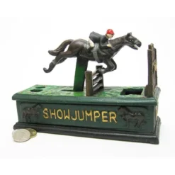 Design Toscano Equestrian Show Jumper Authentic Foundry Cast Iron Mechanical Bank
