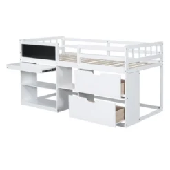 Twin Size Low Loft Bed With Rolling Desk, Shelves And Drawers - ModernLuxe -Kids Furniture Shop GUEST 748c53a2 f360 473c ac97 e0ae97d642e5
