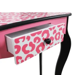 Fashion Leopard Prints Gisele Play Wooden Vanity Set Pink / Black - Teamson Kids -Kids Furniture Shop GUEST 77fcb23e ec20 40f8 befa a9b7fed496cd