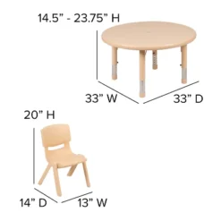 Emma And Oliver 33" Round Plastic Height Adjustable Activity Table Set With 4 Chairs -Kids Furniture Shop GUEST 78fd628b 30f5 4d49 9fd8 294e7bd981d1
