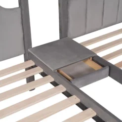 Full Over Twin & Twin Bunk Bed, Velvet Triple Bunk Bed With Drawers And Guardrails-ModernLuxe -Kids Furniture Shop GUEST 7b7a0353 7fa1 44c8 bdd6 387512f25c39