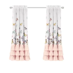 2pc Flutter Butterfly Window Curtain Set Pink - Lush Décor -Kids Furniture Shop GUEST 7d0df101 7c22 45de 9c13 35be28f9468a