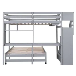 Twin Over Full Bunk Bed With Storage Stairs, Desk, Shelves And Hanger - ModernLuxe -Kids Furniture Shop GUEST 828ef935 df4e 4658 bd1c 621845312b2c