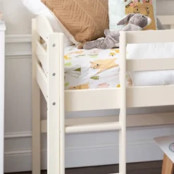 Twin Solid Pine Wood Low Loft Bed White - Saracina Home -Kids Furniture Shop GUEST 849959d7 b4cf 4355 8b4a 4e8635c4ddd6