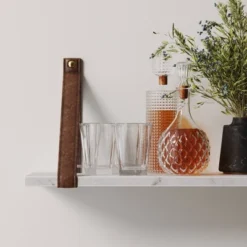 Brandon Vintage Matte Faux Marble Wall Shelf Brown - Nathan James -Kids Furniture Shop GUEST 854810bb 6ad0 45a3 a187 45090e904d8a