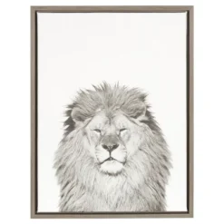 24" X 18" Lion Framed Canvas Art - Uniek -Kids Furniture Shop GUEST 858ca999 a15d 4542 b95a 088fb0ebe989