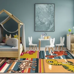 Dinoventure Dinosaurs Non-Slip Kids Playroom Decor Washable Indoor Area Rug By Blue Nile Mills -Kids Furniture Shop GUEST 8b102158 3edc 466e ad43 9a1591fab752